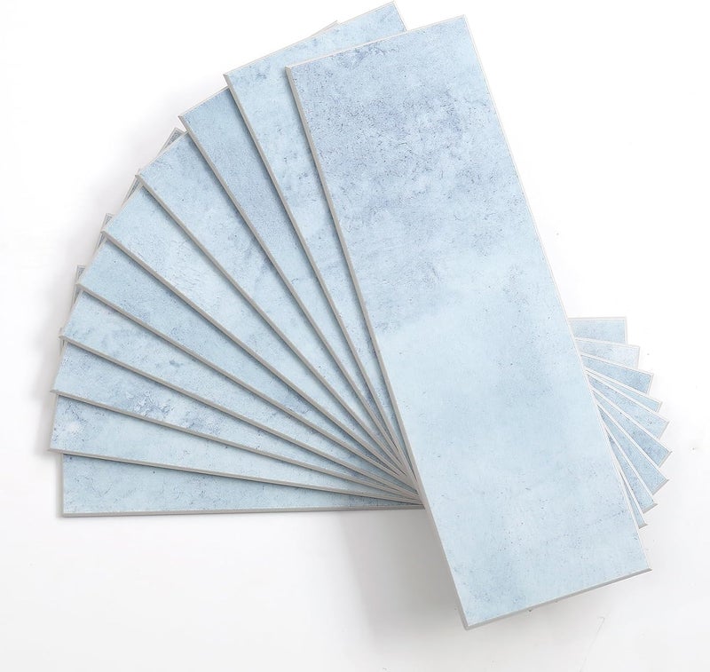 Tilingview 30 PCS Peel and Stick Backsplash Tile for Kitchen/Bathroom/Living Room, 3"x 9" Self-Adhesive Subway Tile for Backsplash, Imitation Glazed Tiles/Handmade Tiles (Matte Pastel Blue) - Image 2